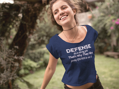 Defense its a dirty job and other Volleyball T shirt Ideas by Volleybragswag on DearVolleyball.com