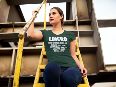 "Libero. tough, determine, focused and short" and other Volleybragswag volleyball tshirts on DearVolleyball.com