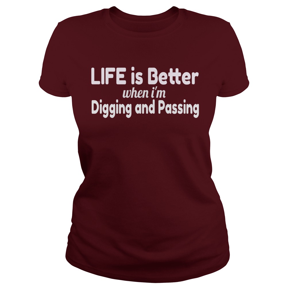 Life is Better When I'm Digging and Passing Volleybragswag Volleyball tshirts sayings on Etsy.