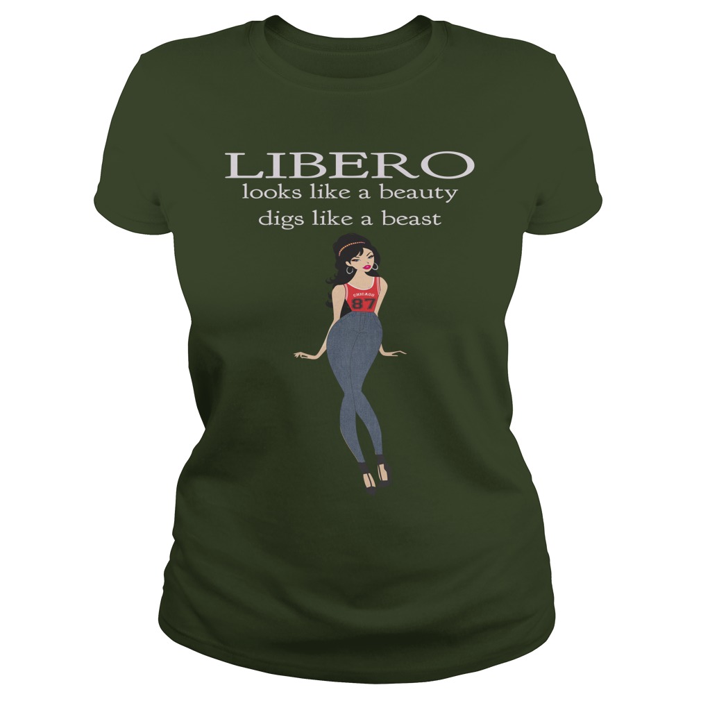 Volleyball TShirt Slogans for Liberos Looks like a Beauty, Digs like a Beast by Volleybragswag