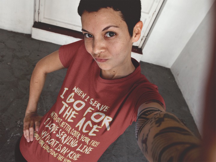 when I serve I go for the ace...exclusively a Volleybragswag Volleyball T Shirt design