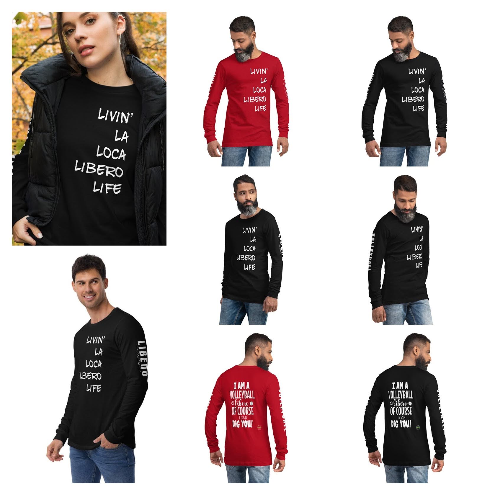 Livin La Loca Libero Life Volleyball Shirt, Long Sleeve Volleyball Shirts, Gifts For Volleyball Players