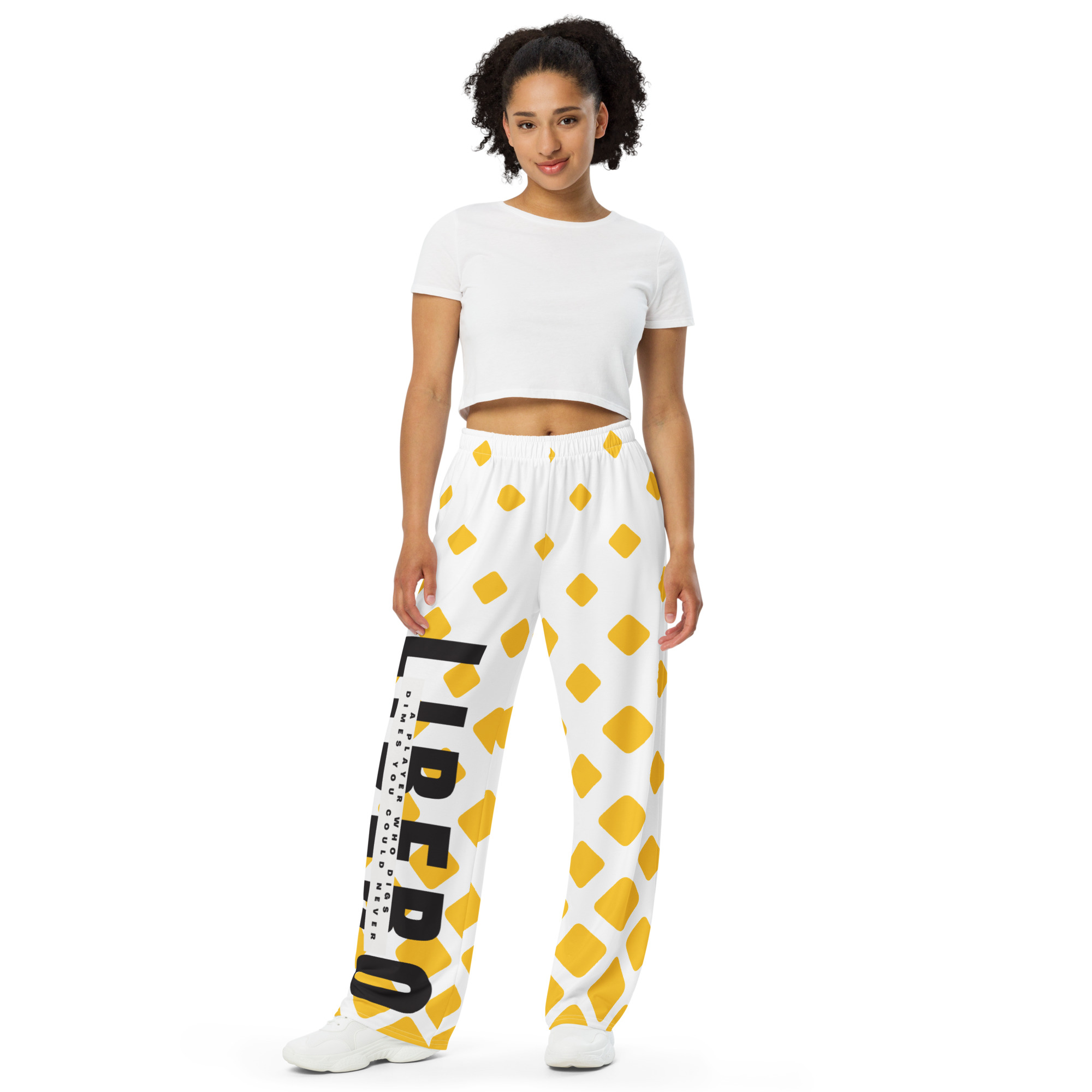 Check out what's 'new' and 'what's next' in cute pre-workout and post workout volleyball streetwear with lots of colorful mix n match patterns with fabrics that have a functional feel ...perfect for post practice comfort while fearlessly fashionable for a playa with flava, if that's you then these 'fits' are for you!
Pajama-Pants-yellowdiamonds-Liber