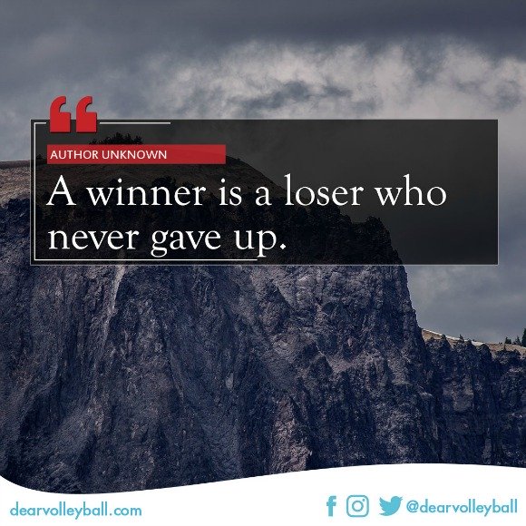 short volleyball quotes a winner is a dreamer who never gave up