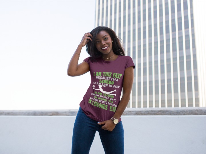 I am this fast because Im a LIBERO and other Volleybragswag volleyball t shirts sayings on DearVolleyball.com
