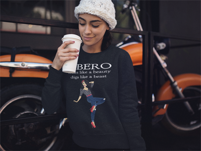 LIBERO looks like a beauty and digs like beast and other volleyball sweatshirts on DearVolleyball.com