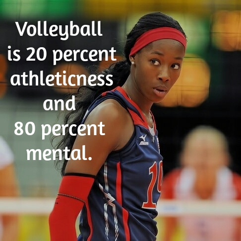 "Volleyball is 20 percent athleticism and 80 per cent mental." and other strong girls pictures paired with an inspirational volleyball quote on Dear Volleyball.com.