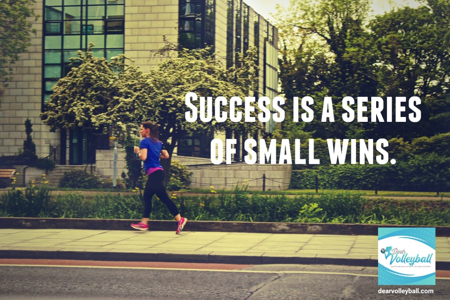 "Success is a series of small wins." and other strong girls pictures paired with an inspirational volleyball quote on Dear Volleyball.com.