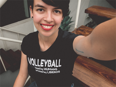 Volleyball played by humans perfected by liberos and other volleyball t shirts sayings on DearVolleyball.com